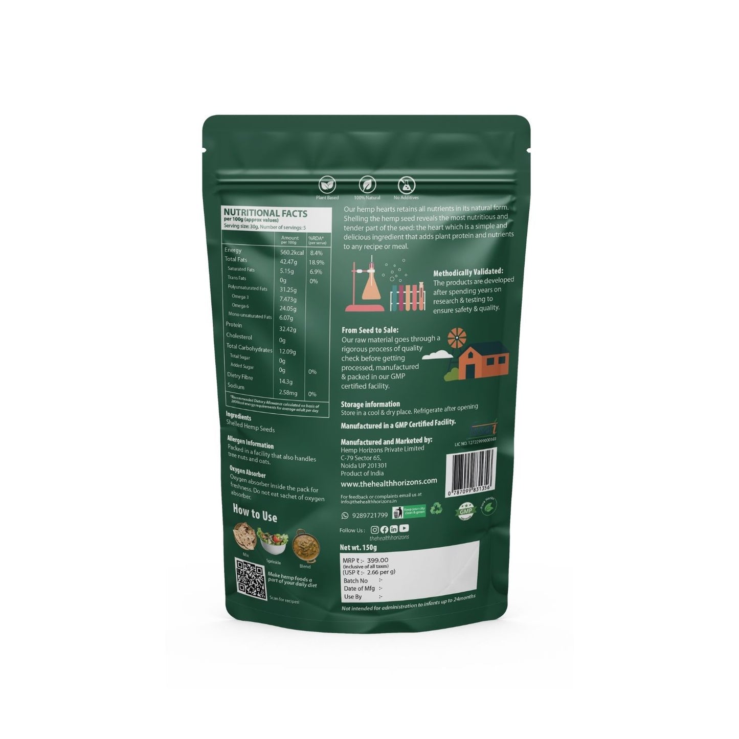 Health Horizons Hemp Hearts (150g)