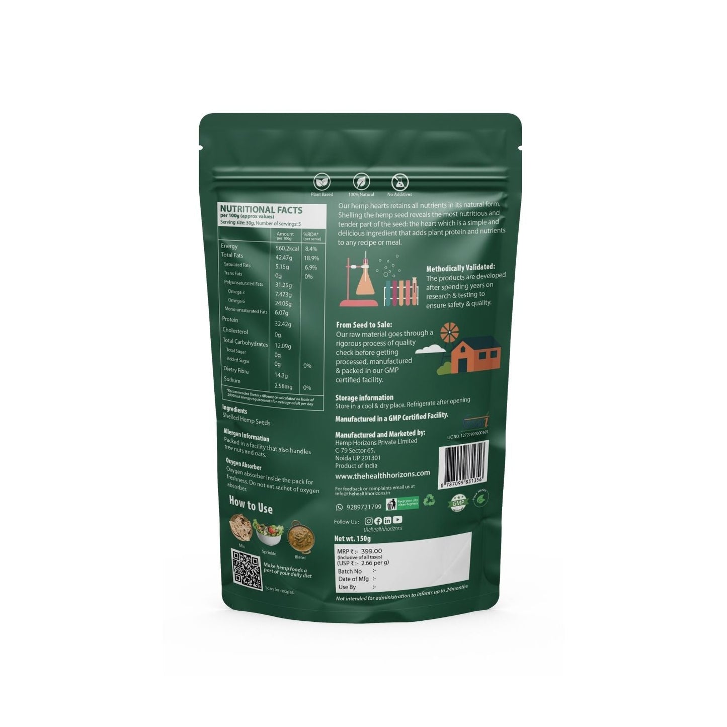 Health Horizons Hemp Hearts (150g)