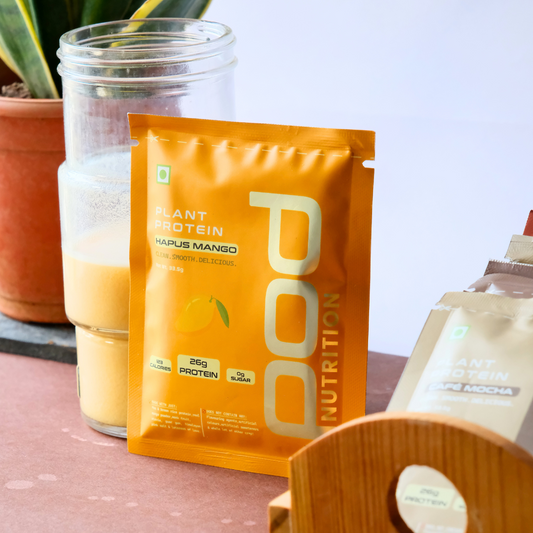 POD NUTRITION Pea Protein Isolate Powder | Vegan Plant Protein, No Added Sugar, Dairy Free| Clean & Easy to Digest with Essential Amino Acids (Hapus Mango Sachet Pack of 28)