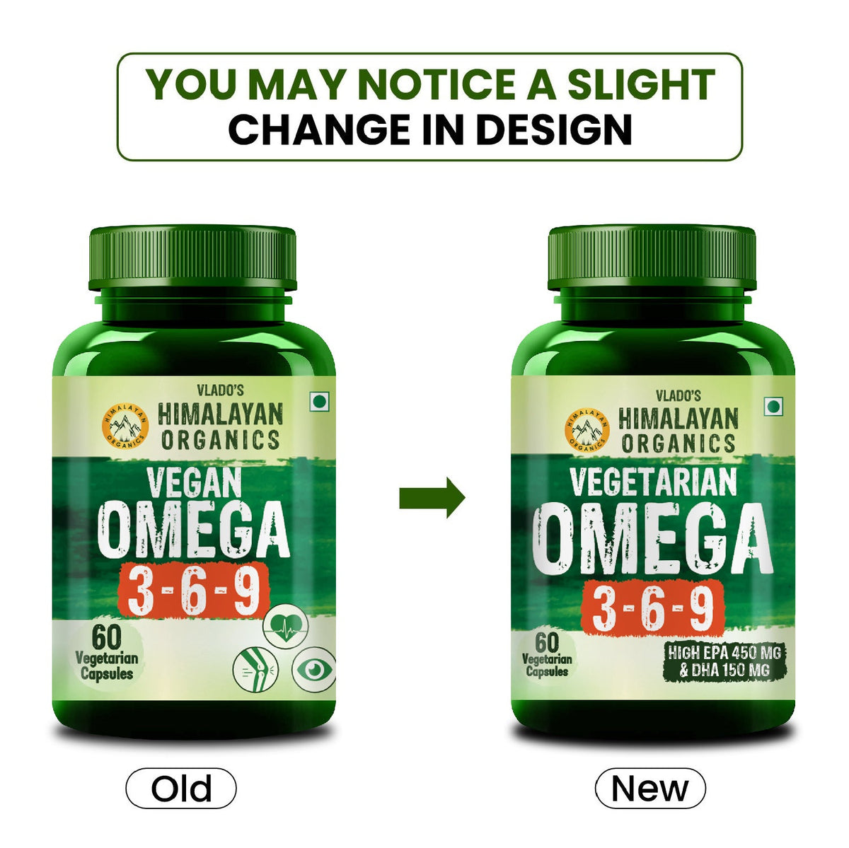 Vlado's Himalayan Organics Omega 3-6-9 Plant-Based Supplement with Flaxseed Oil – 60 Veg Capsules