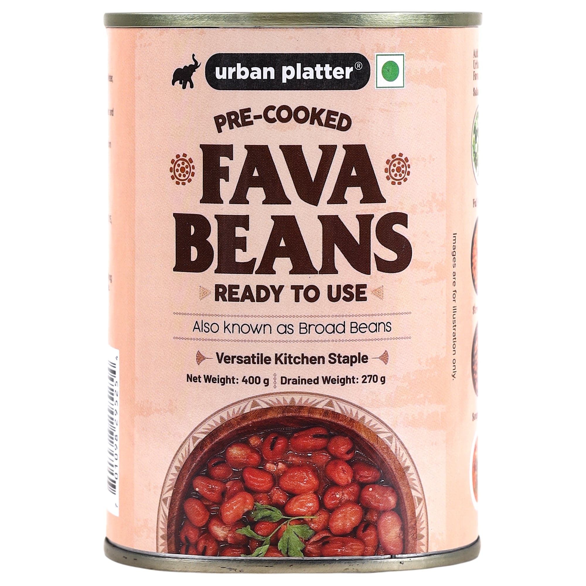 Urban Platter Canned Fava Beans, 400g (Ready to use, Cooked Fava Beans