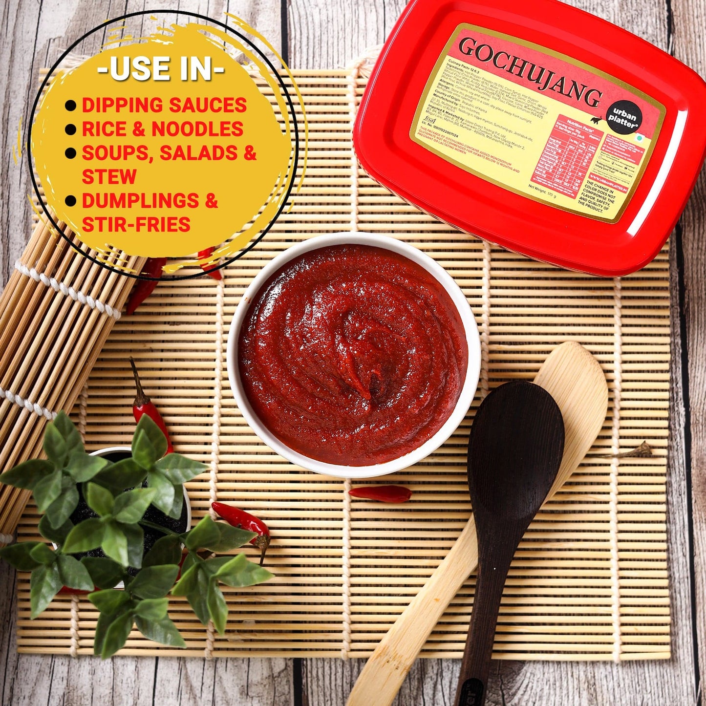 Urban Platter Classic Korean Gochujang, 170g [Hot Chilli Paste, Thick and Smooth, Unique Umami Flavour]