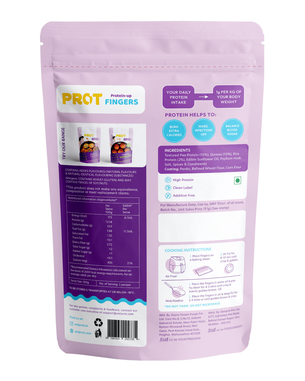 30g Protein Veg Fingers - Pack of 3