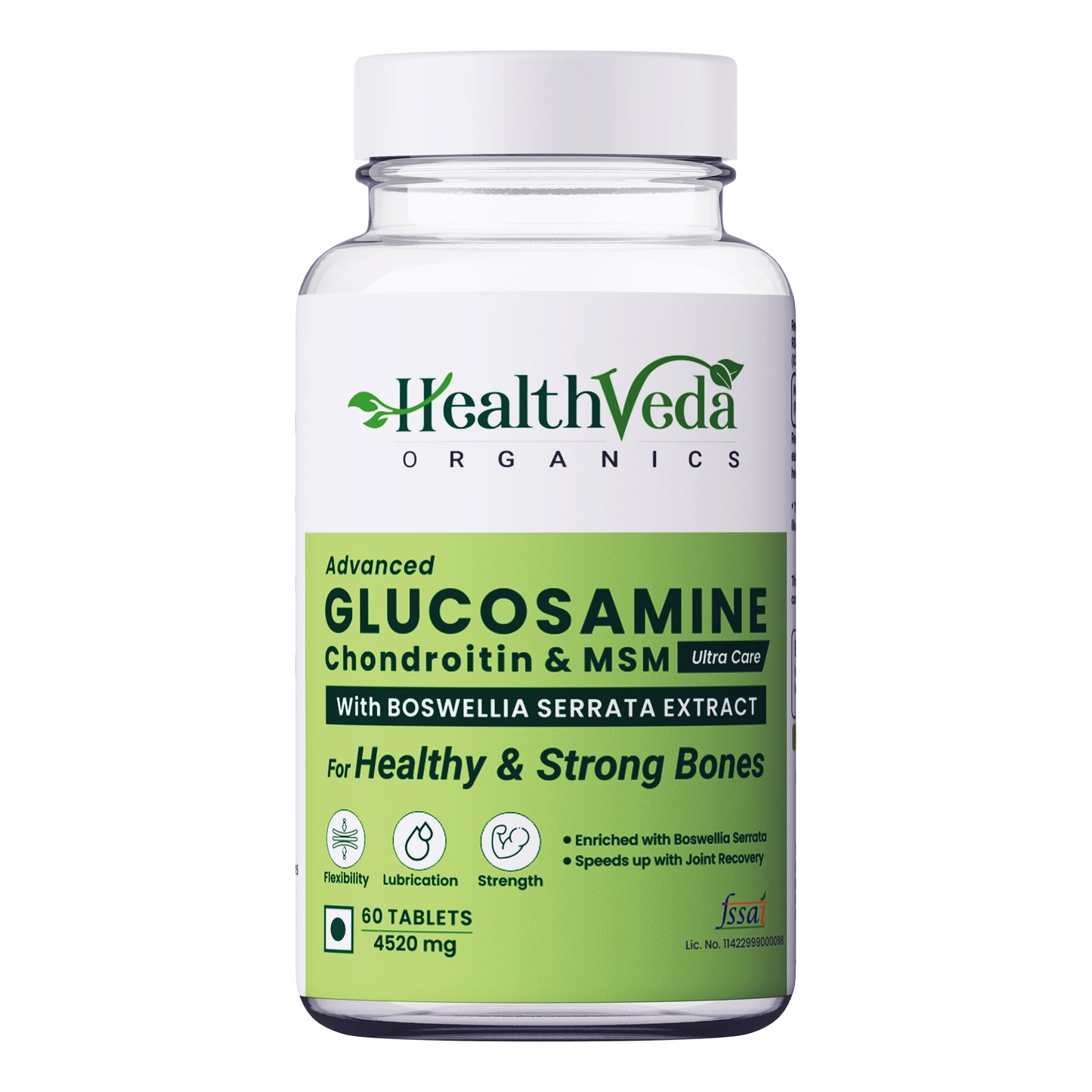 Health Veda Organics Glucosamine Chondroitin & MSM I 60 Veg Tablets I For Healthy Joint, Bone & Cartilage I Relieves Pain & Stiffness I For both Men & Women