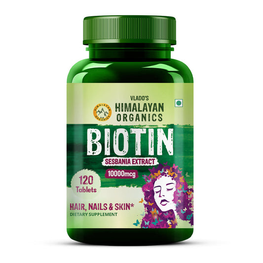 Vlado's Himalayan Organics Biotin 10,000 mcg for Hair Growth - 120 Tablets