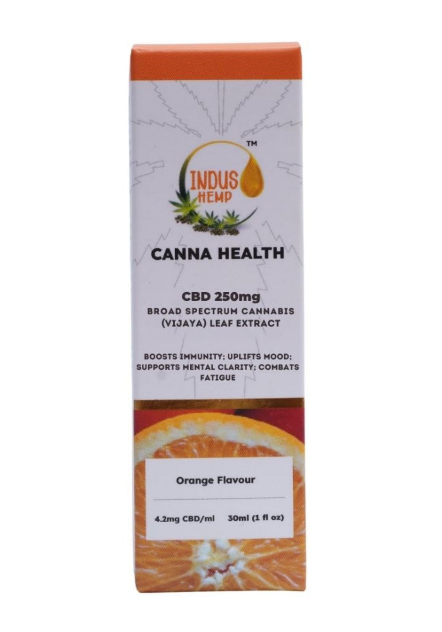 INDUS HEMP CANNA HEALTH CBD 250mg – Orange Flavour 30ml
