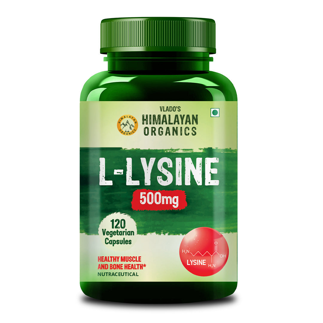 Vlado’s Himalayan Organics L-Lysine 500mg Essential Amino Acid | 120 Veg Capsules