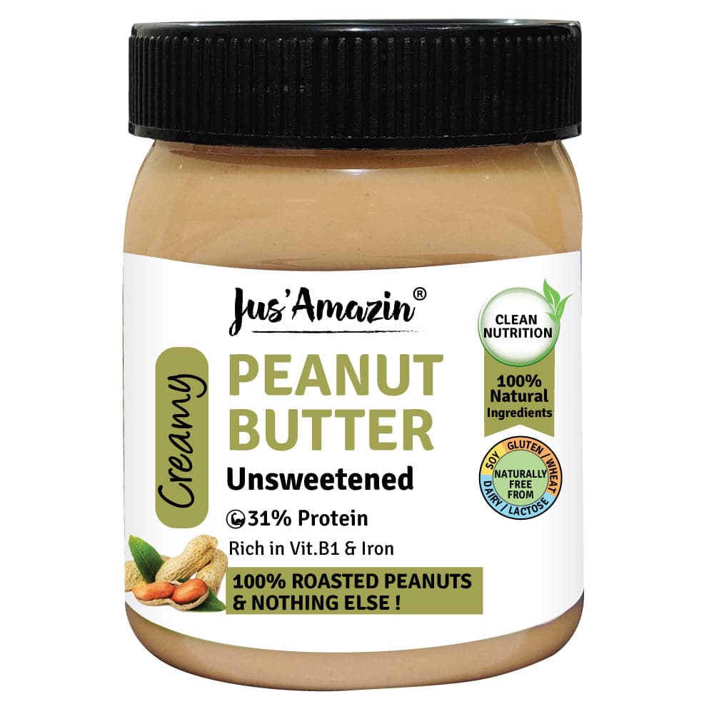 Jus Amazin Creamy Peanut Butter - Unsweetened 325g