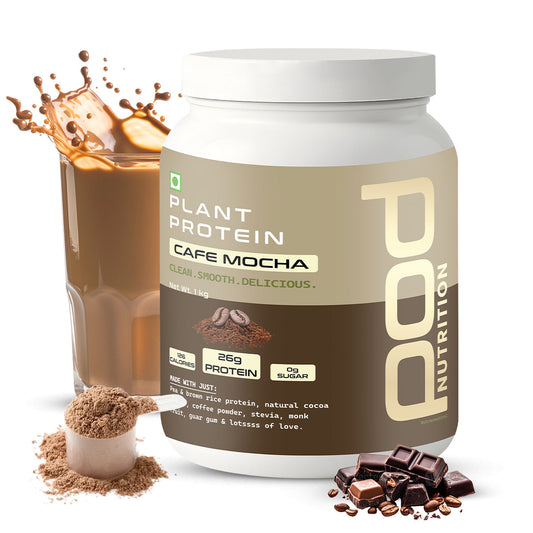 POD NUTRITION Pea Protein Isolate Powder | Vegan Plant Protein, No Added Sugar, Dairy Free| Clean & Easy to Digest with Essential Amino Acids (1kg, Cafe Mocha)