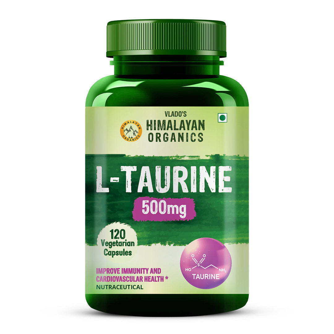 Vlado's Himalayan Organics L-Taurine 500mg Supplement | 120 Veg Capsules