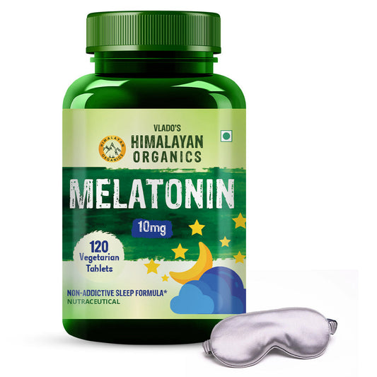Vlado's Himalayan Organics Melatonin 10mg | Non-Habit Forming Supplement | 120 Veg Tablets
