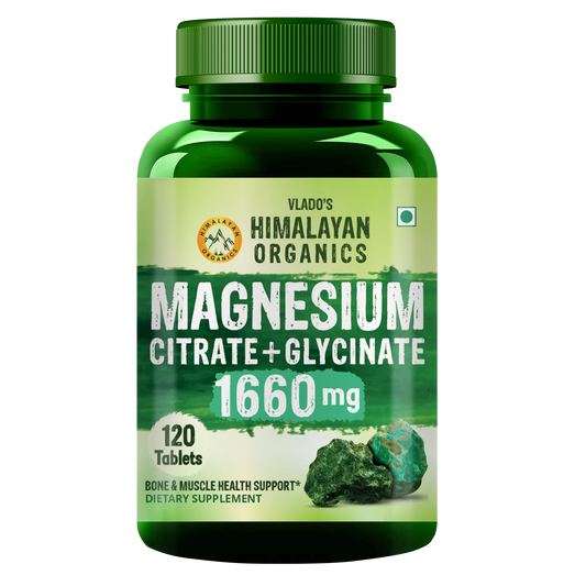 Vlado's Himalayan Organics Magnesium Complex Supplement | 1660mg- 120 Veg Tablets