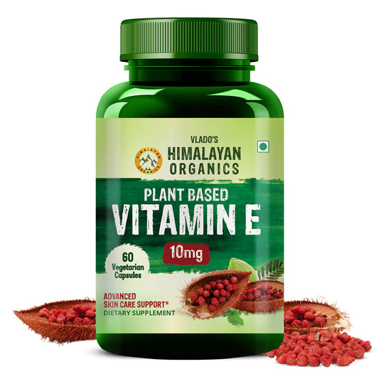 Vlado's Himalayan Organics Plant Based Vitamin E Capsules (Non-GMO Sunflower Oil, Aloevera Oil, Argan Oil) - 60 Capsules