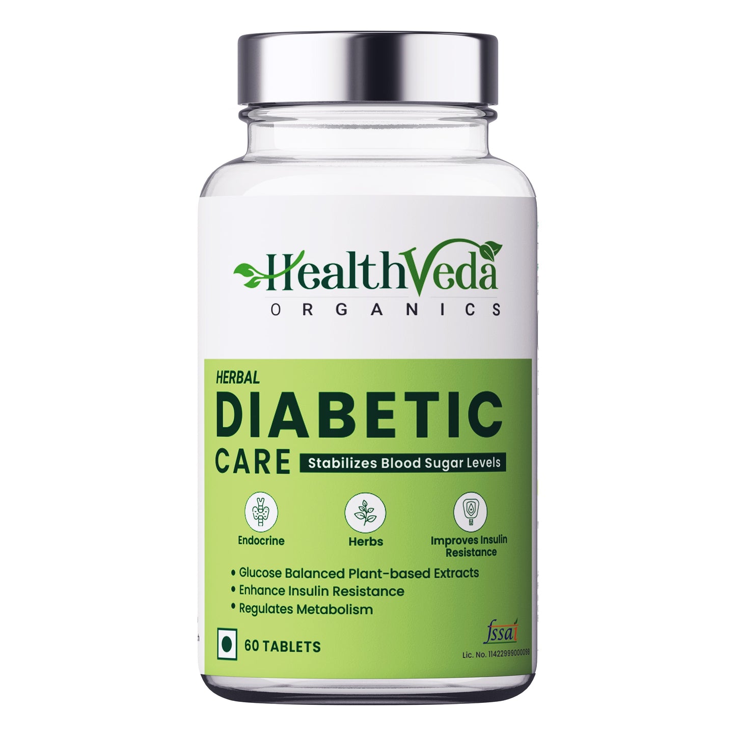 Health Veda Organics Diabetic Care Supplements with Karela, Gudmar, Jamun I 60 Veg Tablets I Manages Blood Sugar Levels I For Both Men & Women