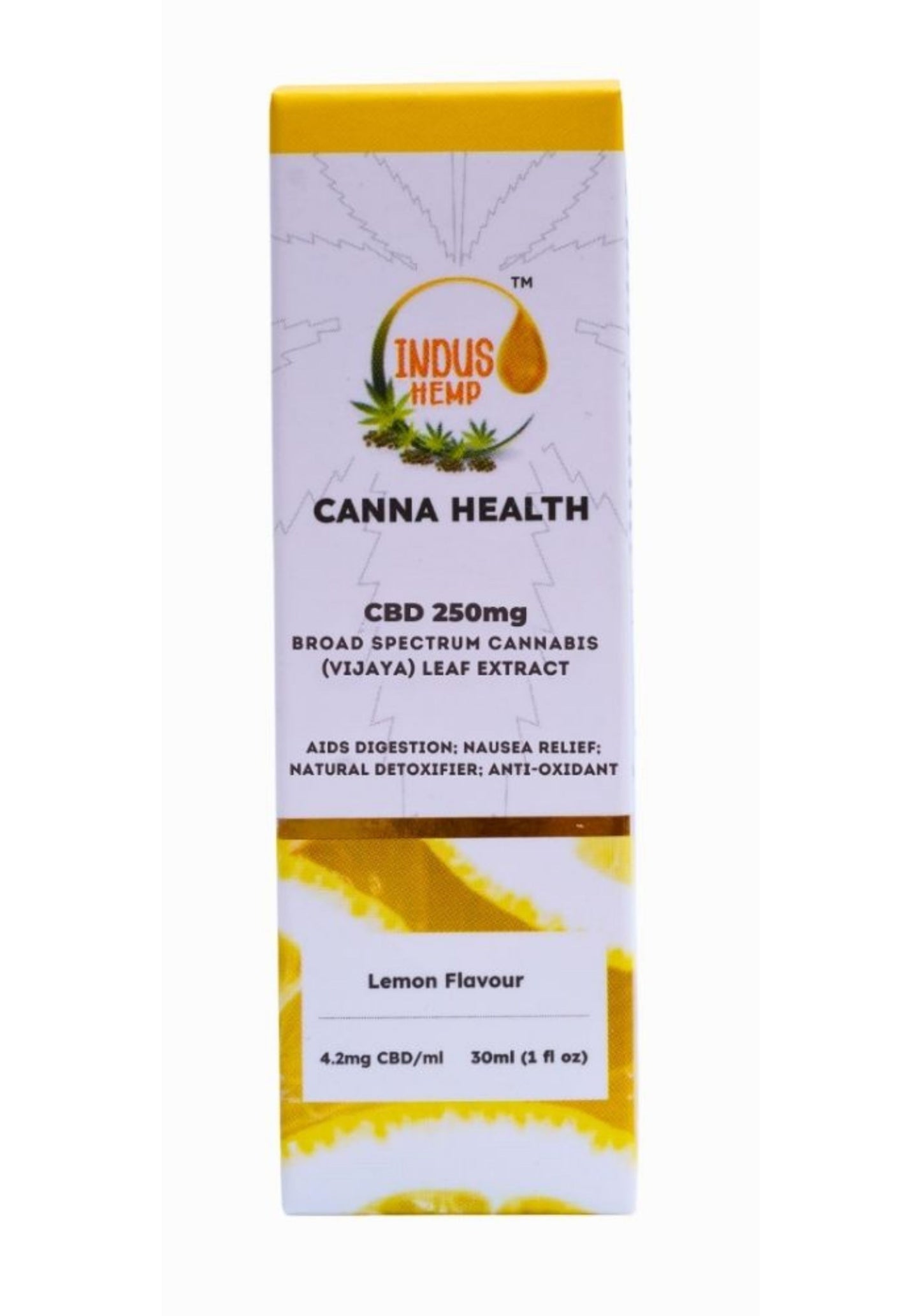 INDUS HEMP CANNA HEALTH CBD 250mg – Lemon Flavour 30ml