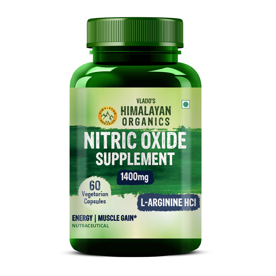 Vlado's Himalayan Organics Plant-Based Nitric Oxide Supplement with L-Arginine HCL, L-Citrulline & Beetroot – 60 Veg Capsules