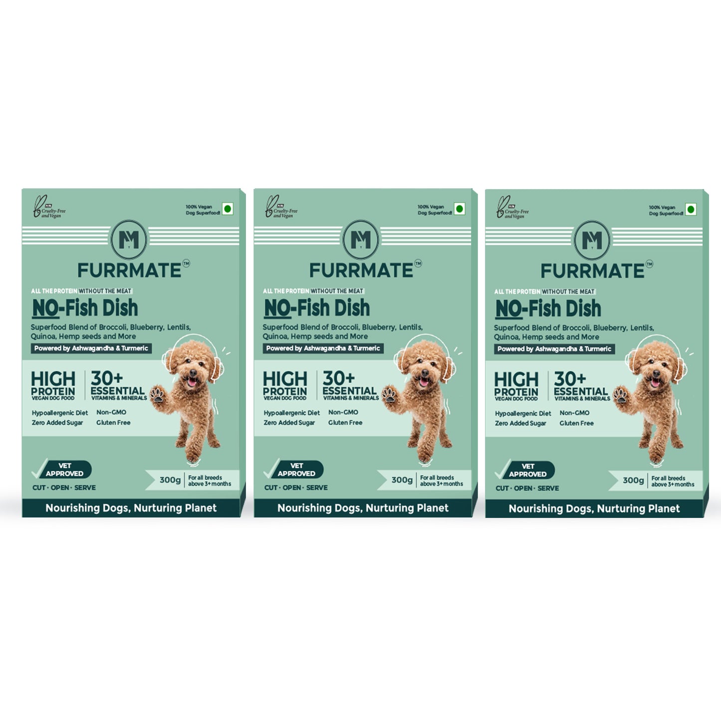 FURRMATE Fresh Wet Dog Food | Hypoallergenic & Gluten-free | NO-Fish Dish (300g)