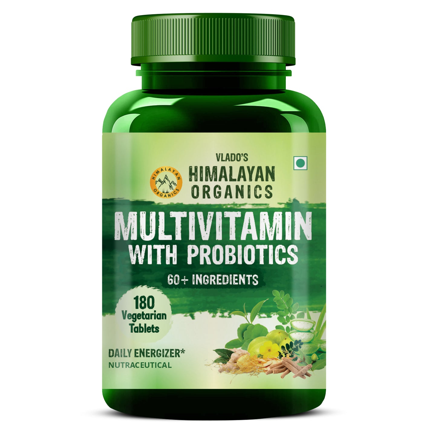 Vlado's Himalayan Organics Multivitamin for men & women with 60 ingredients - 180 Tablets - with probiotics - Immunity, Energy, Metabolism, and Muscle Function