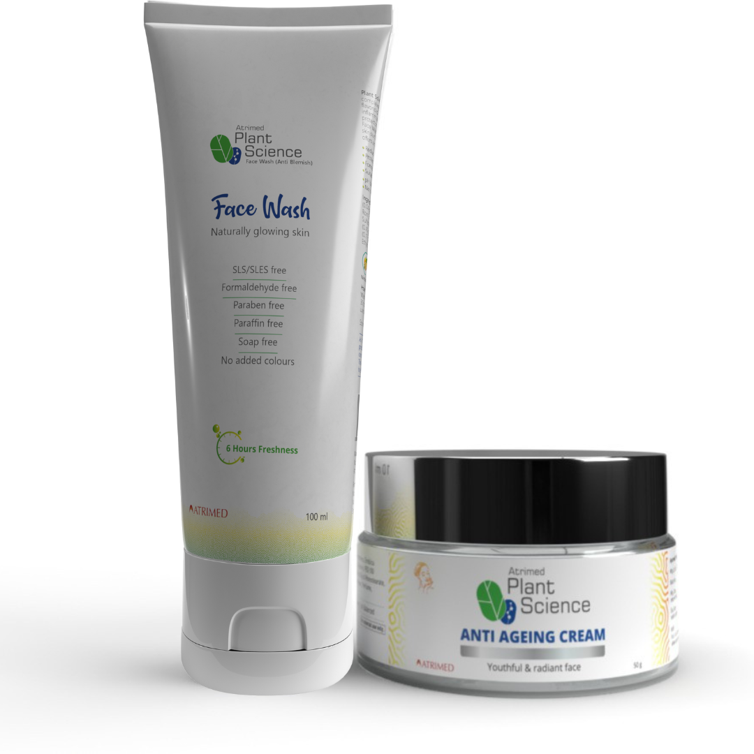 Atrimed Plant Science Anti Ageing Cream 50g & Anti Blemish Facewash 100ml Combo