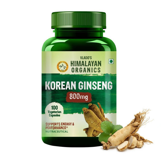 Vlado's Himalayan Organics Korean Red Ginseng 800mg/Serve 100 Veg Capsules