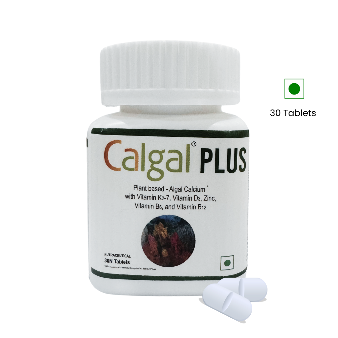 Voll Sante Calgal Plus Tablet | Vegetarian Algal Calcium Supplement | For Bone & Joints Health | Bottle of 30 Tablets