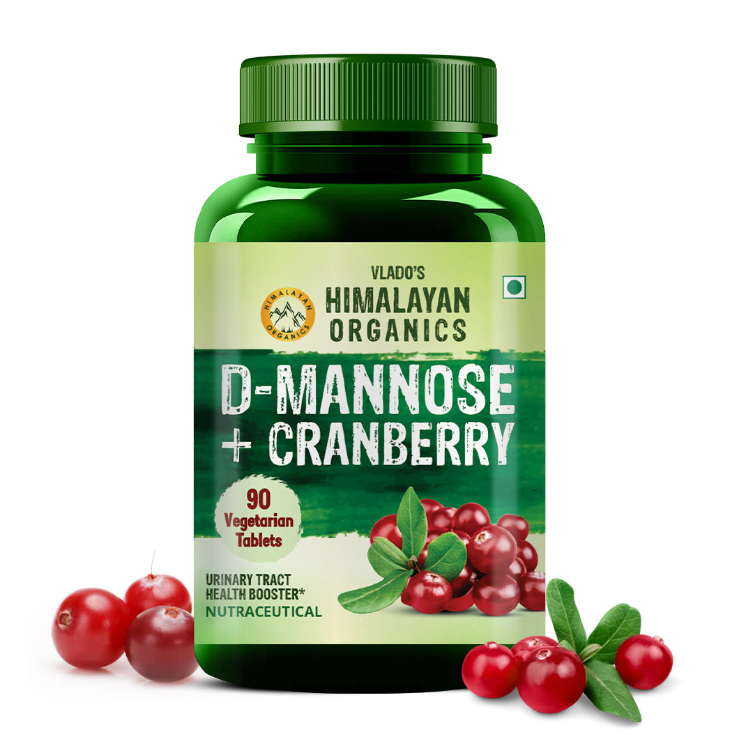 Vlado's Himalayan Organics D-MANNOSE + CRANBERRY Antioxidant Rich Supplement - 90 Tablets