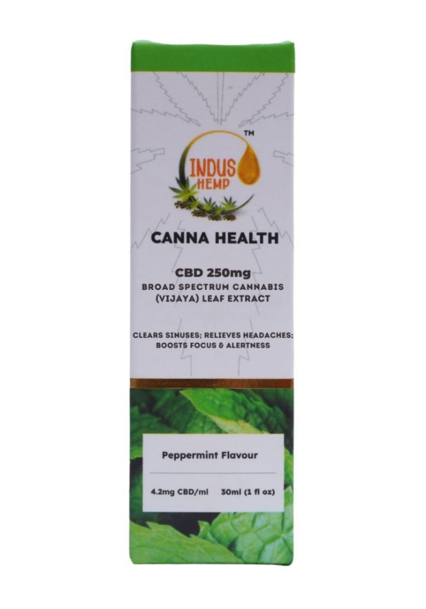 INDUS HEMP CANNA HEALTH CBD 250mg – Peppermint Flavour 30ml