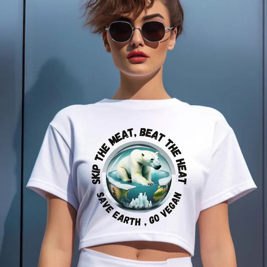 T-Shirt |  Skip the meat, beat the heat - Crop Top