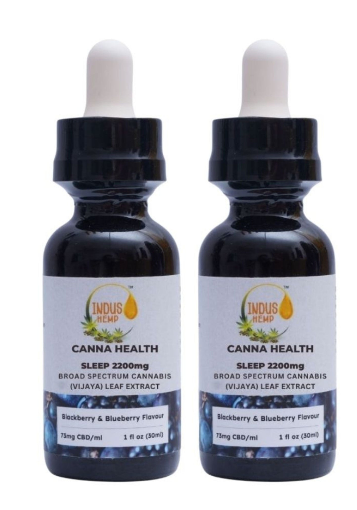 Indus Hemp Canna Health CBD Sleep 2200mg | Combo Pack of 2 | Broad Spectrum Cannabis (Vijaya) Leaf Extract