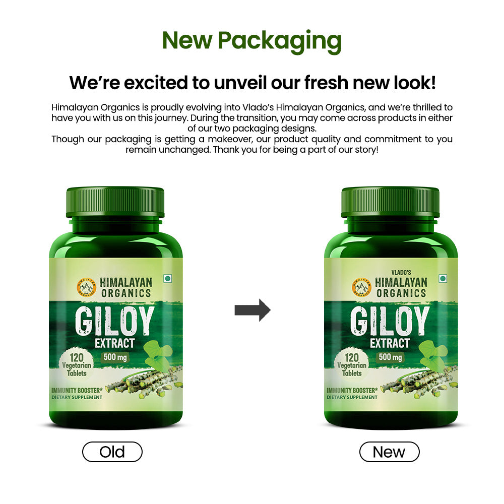 Vlado's Himalayan Organics Giloy Extract | Immunity Booster | Helps in Blood Purification | 120 Veg Tablets