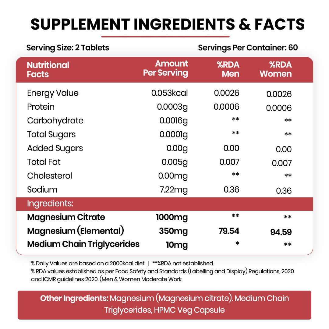 Vlado's Himalayan Organics Magnesium Citrate (Chelated) 1000mg - 120 Veg Capsules
