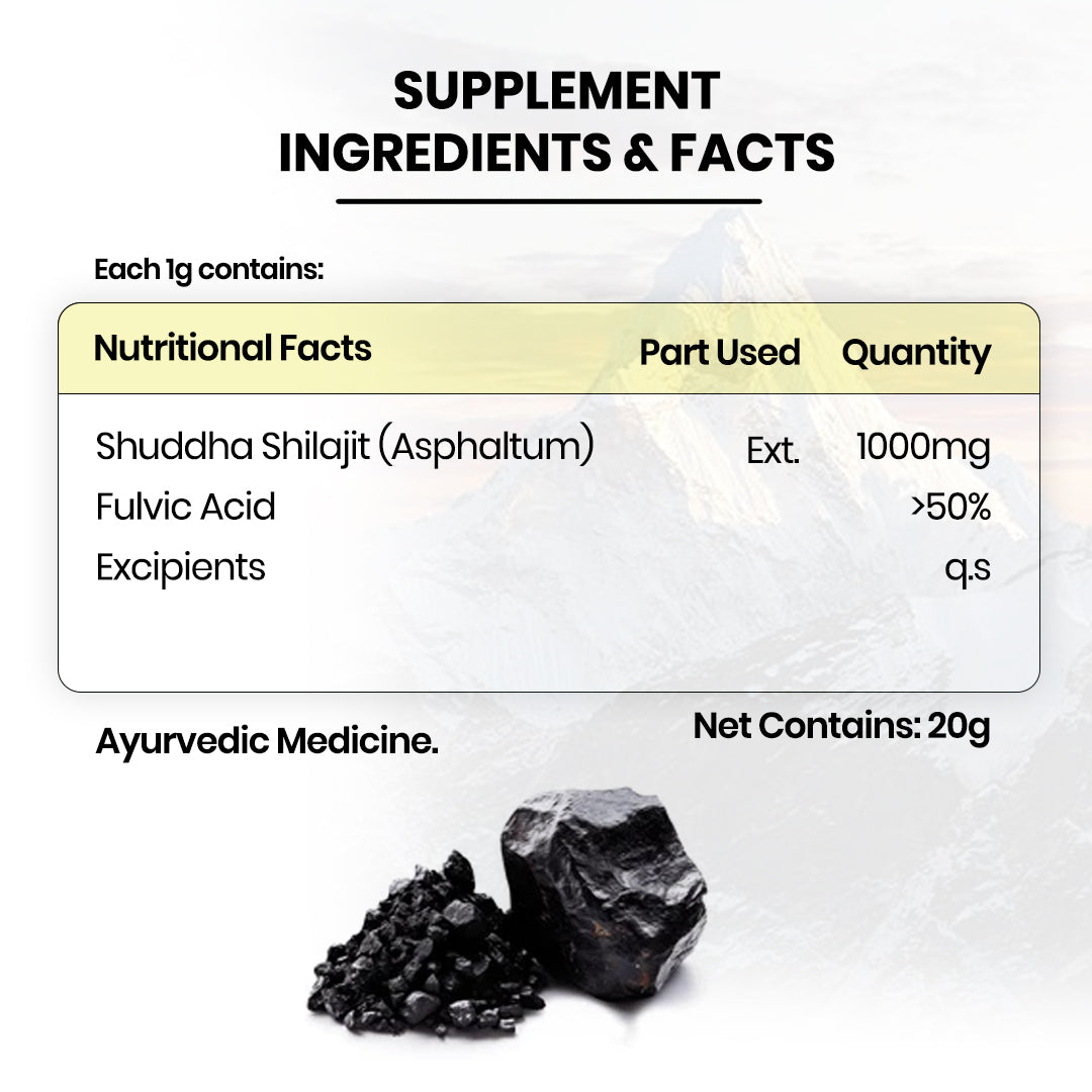 Vlado’s Himalayan Organics Pure Shilajit Resin | 75% Fulvic Acid | 20g