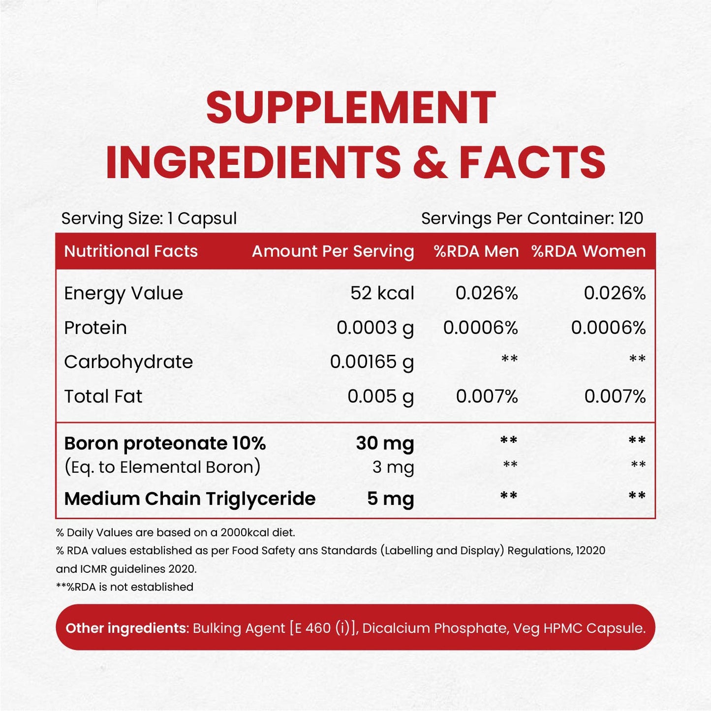 Vlado's Himalayan Organics 3mg Boron 100% Chelated - 120 Capsules
