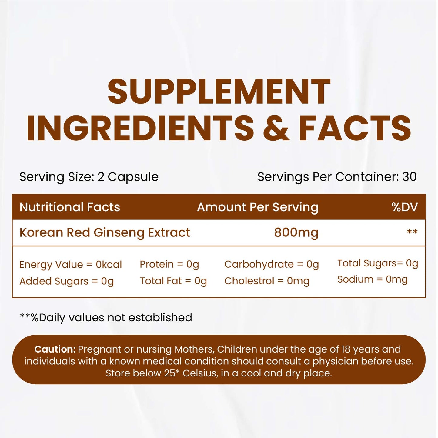 Vlado's Himalayan Organics Korean Red Ginseng 800mg/Serve 100 Veg Capsules