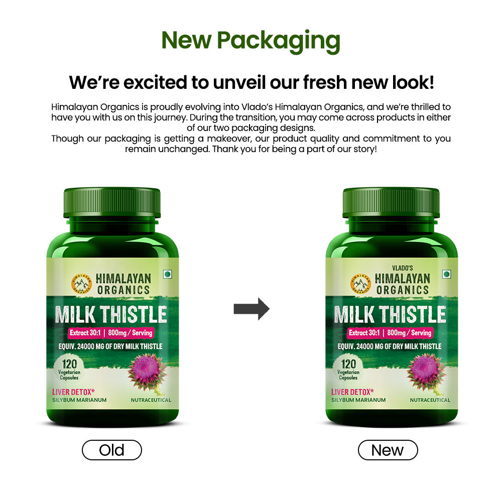 Vlado's Himalayan Organics Milk Thistle Extract Silymarin 800mg/Serve - 120 Veg Capsules