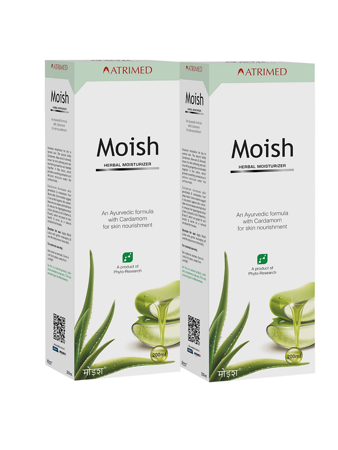 Atrimed Moish Herbal Moisturizer | Pack of 2 | 200ml Each