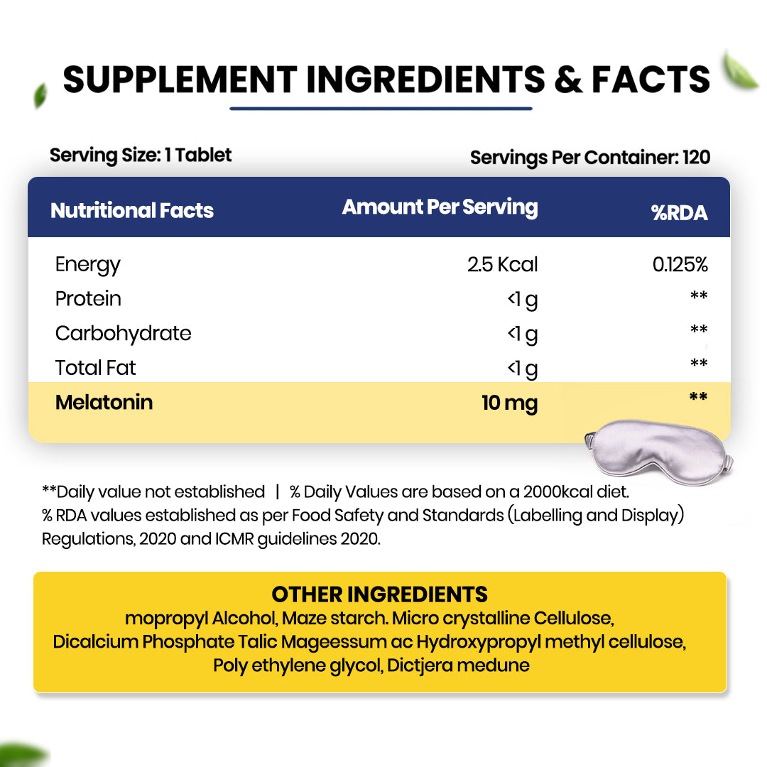 Vlado's Himalayan Organics Melatonin 10mg | Non-Habit Forming Supplement | 120 Veg Tablets