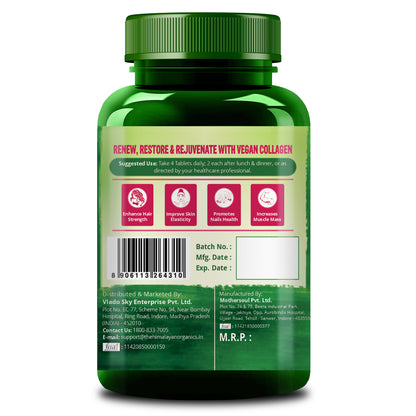 Himalayan Organics Vegan Collagen 2000Mg With Biotin And Vitamin C | Good For Glowing Skin | Healthy Hair And Nail - 100 Veg Tablets
