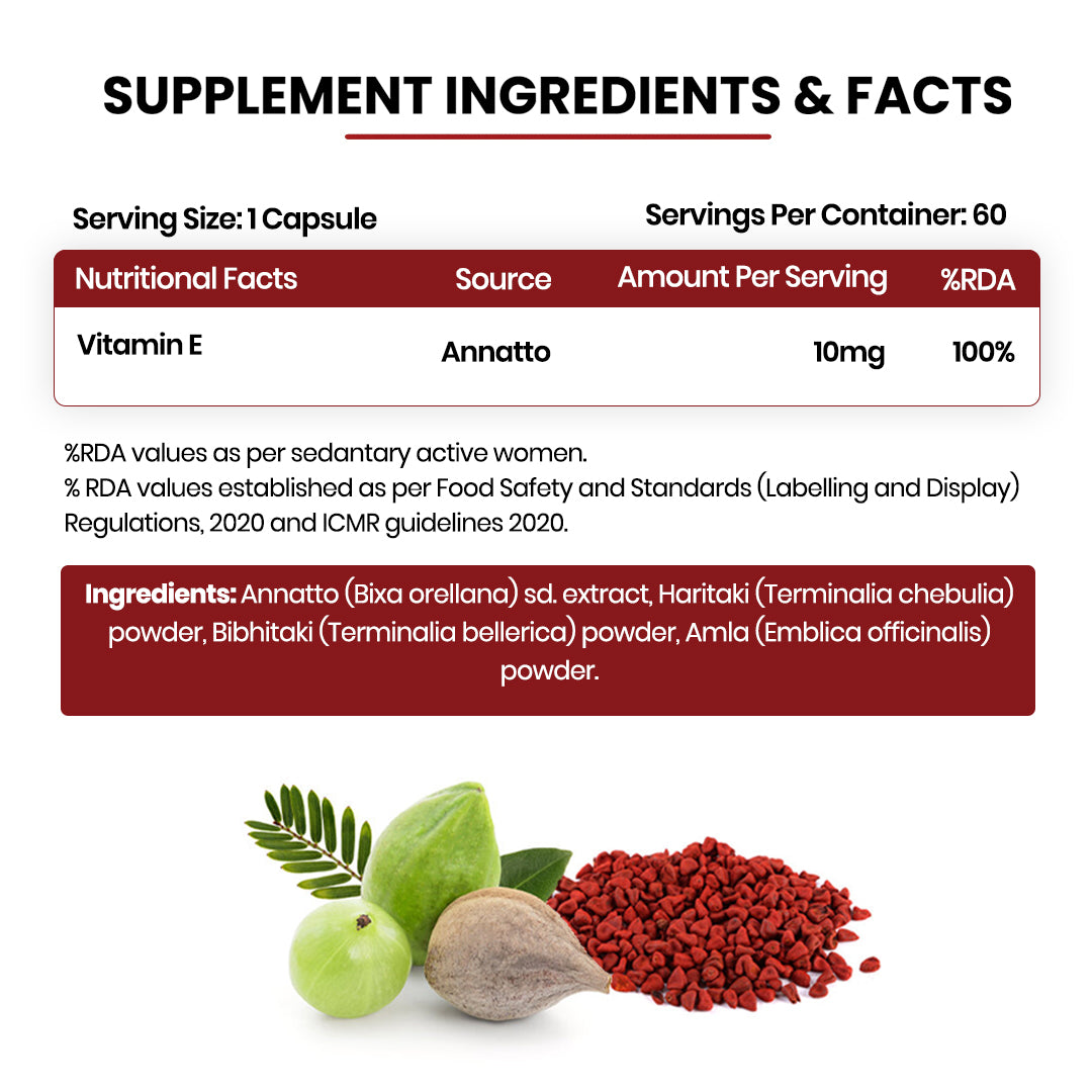 Vlado's Himalayan Organics Plant Based Vitamin E Capsules (Non-GMO Sunflower Oil, Aloevera Oil, Argan Oil) - 60 Capsules