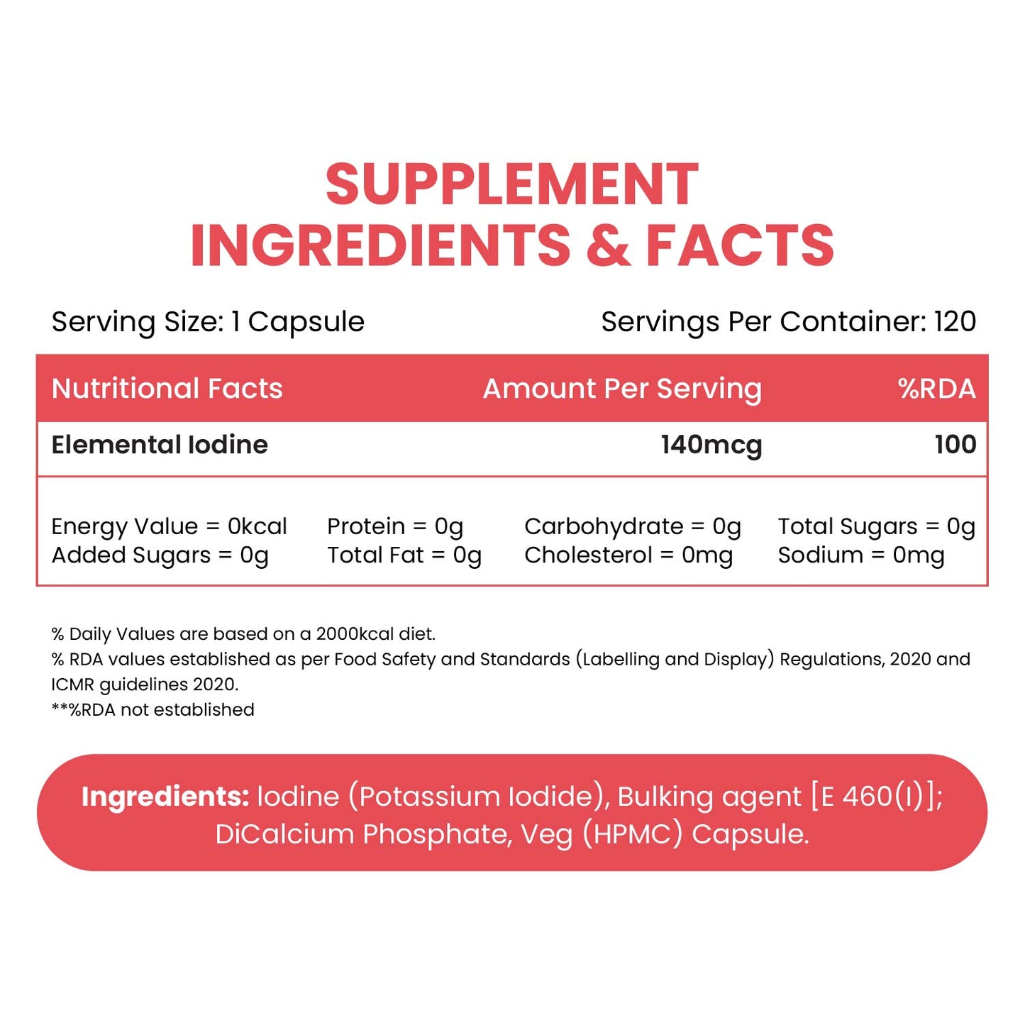 Vlado’s Himalayan Organics Iodine Supplement - 120 Veg Capsules