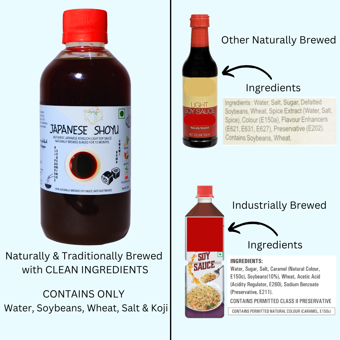 Alla's Posh Flavors™ Japanese Shoyu Koikuchi Style Soy Sauce, Naturally Brewed in India under Japanese Guidance, No Preservatives, No Chemicals, No Flavor Enhancer 250ml