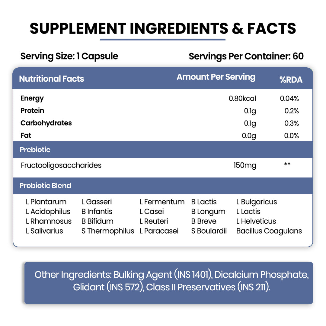 Vlado's Himalayan Organics Probiotics Supplement 50 Billion CFU with Prebiotics 150mg | 20 Strains | Plant-Based Formula | 60 Veg Capsules
