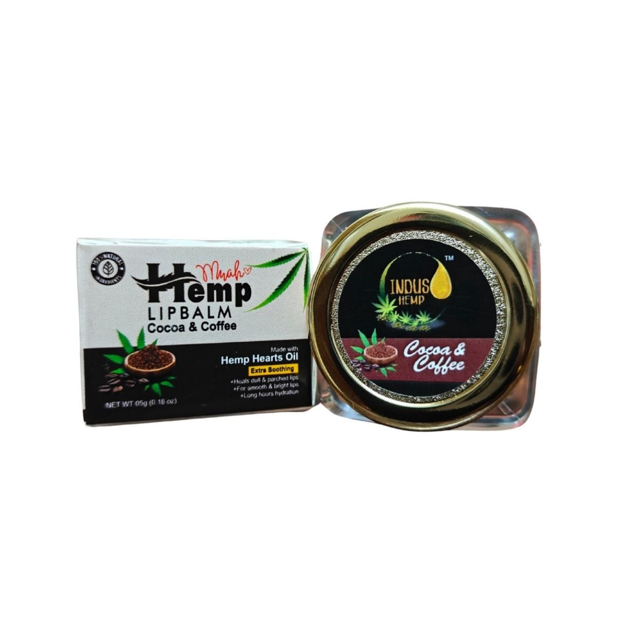 INDUS HEMP LIP BALM | COCOA & COFFEE | SPF 15 | FOR REJUVENATES DULL LIPS