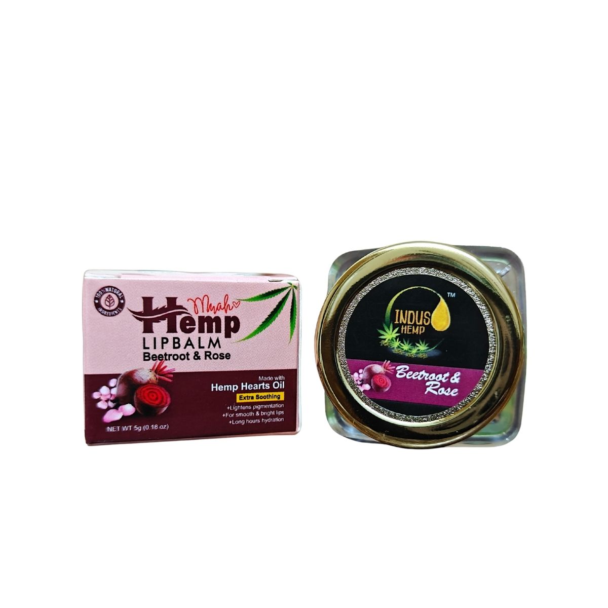 INDUS HEMP LIP BALM | BEETROOT & ROSE | SPF 15 | FOR SOFT & BABY PINK LIPS