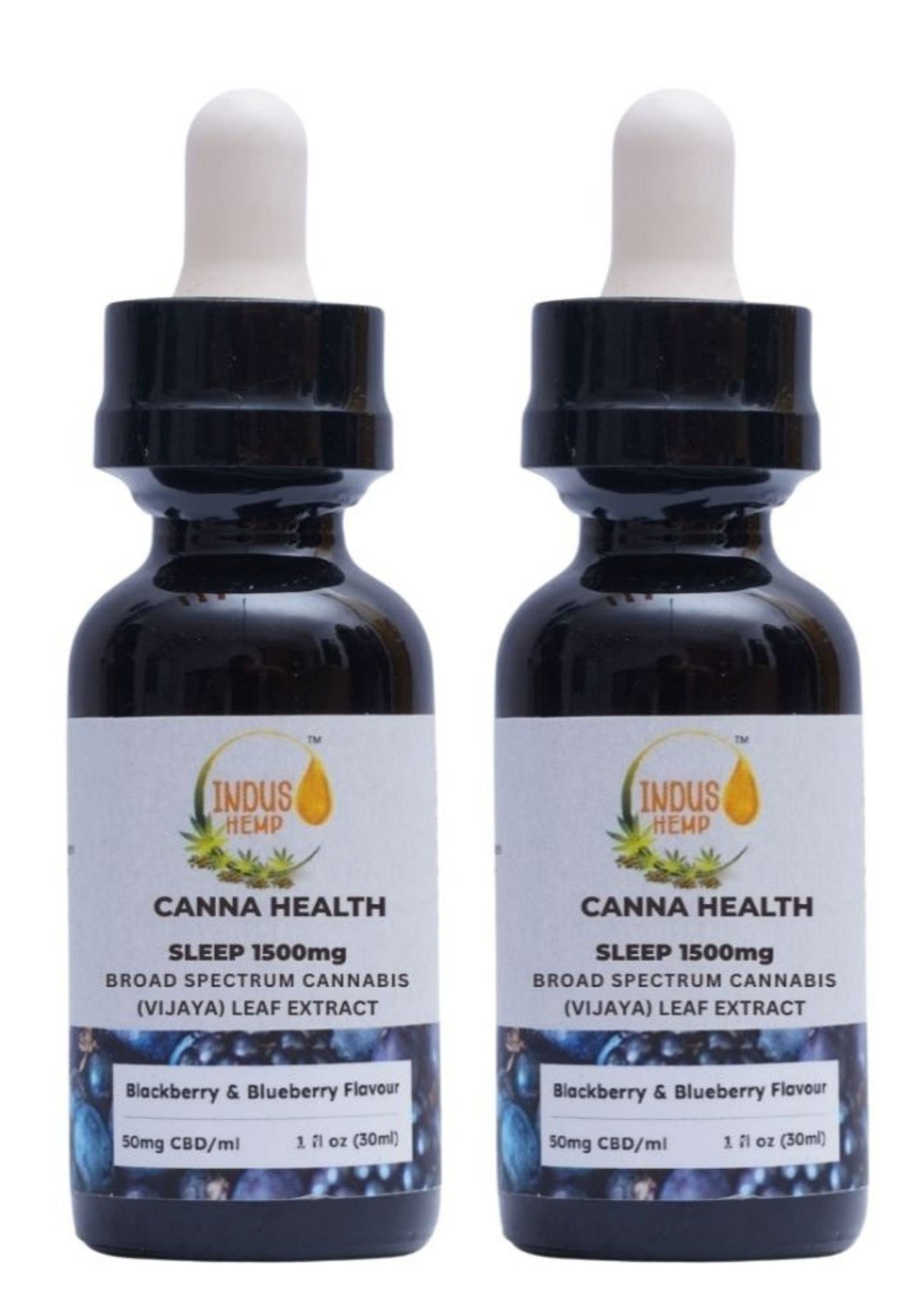 INDUS HEMP CANNA HEALTH CBD SLEEP 1500mg | Combo Pack of 2 | Broad Spectrum Cannabis (Vijaya) Leaf Extract