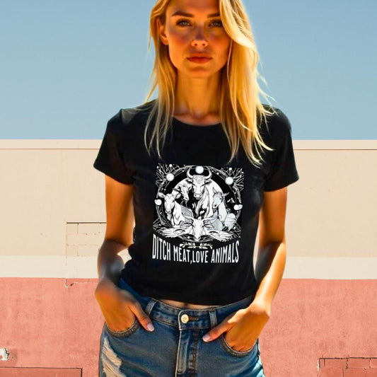 T-Shirt | Ditch Meat, Love Animals - Women T-Shirt