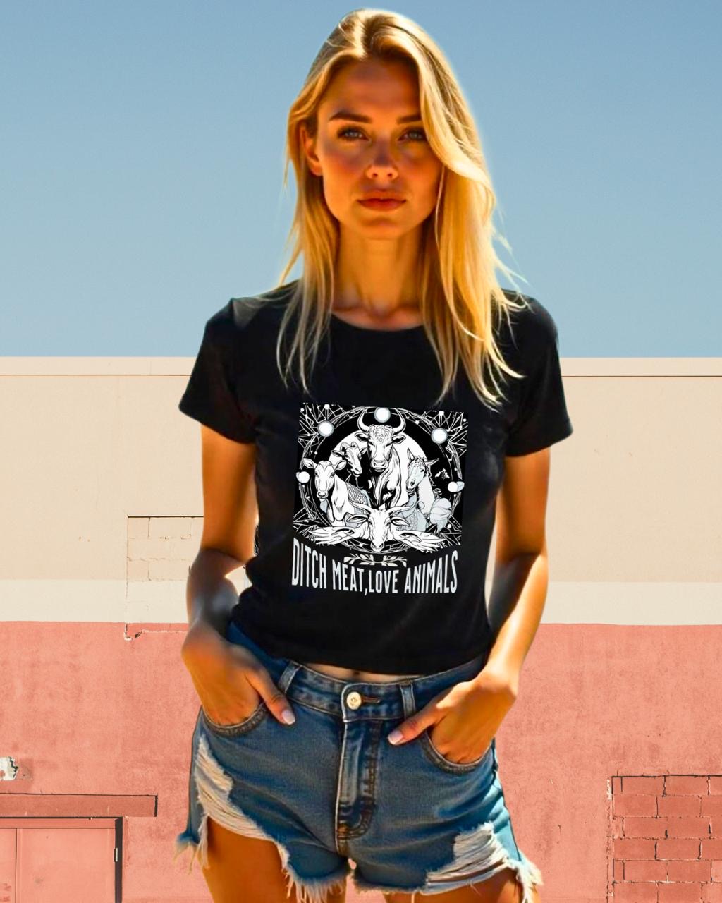 T-Shirt | Ditch Meat, Love Animals - Women T-Shirt
