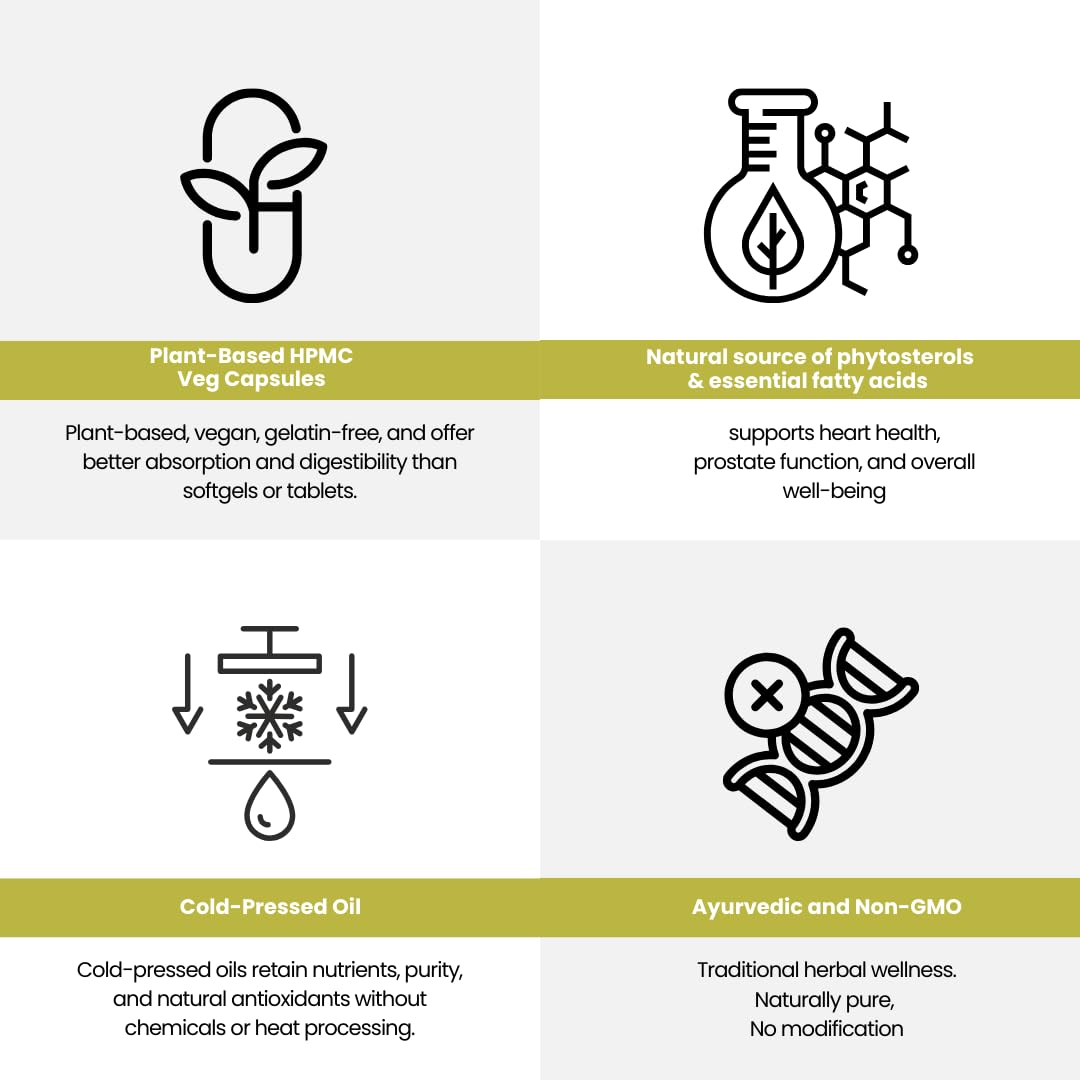 Voll Sante Black Seed Oil Capsule-1000 mg Per Serving | Nigella Sativa Seed Oil With Thymoquinone 8.3 mg Per Serving | HPMC Plant-based Veg Capsule | Ayurvedic | Dietary Supplement | Non-GMO | 30 Capsules