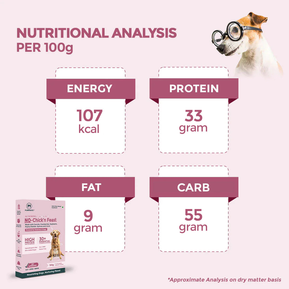 FURRMATE Fresh Wet Dog Food (300g) | 100% Vegetarian & High in Protein | NO-Chick'n Feast
