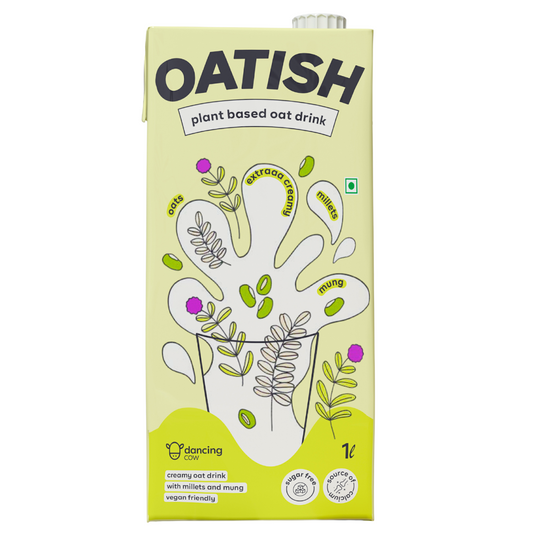 Dancing Cow Oatish Original Extra Creamy Oat Drink with Millets & Bean, 1lit